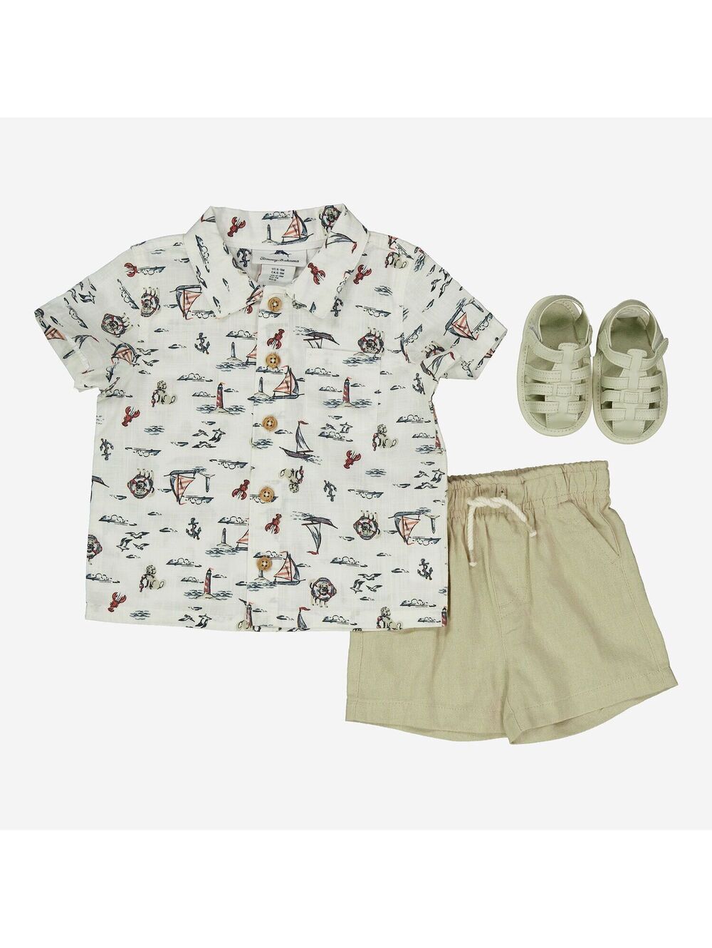 Tommy Bahamas White Sailboat Shorts Set Size 18-24months